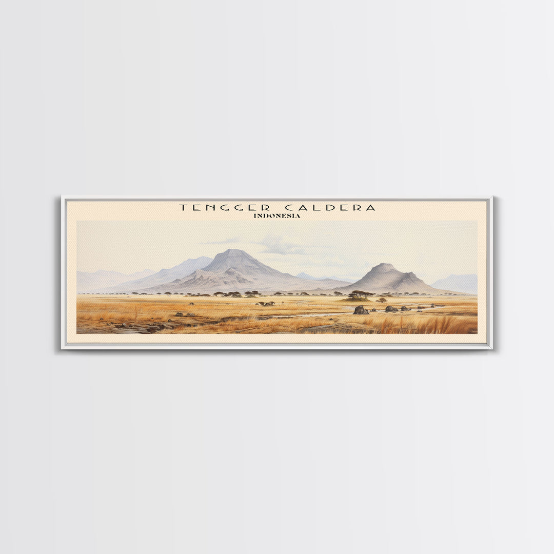 Tengger Caldera Framed Canvas Print Travel Poster | Wall Art | Home Decor | Gift For Travel Lover | Wall Hanging | Original Art