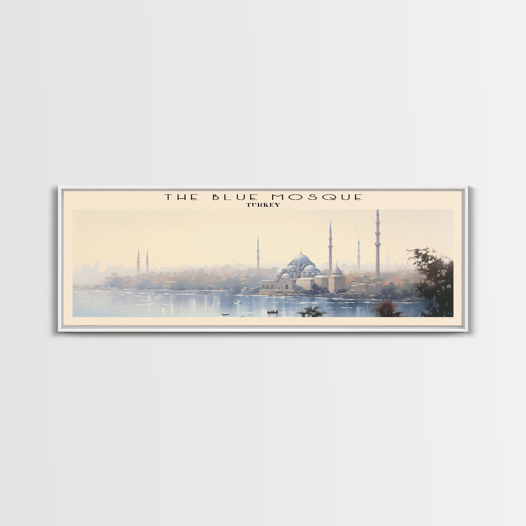 The Blue Mosque COUNTRY Travel Poster Print, Framed Canvas Print, COUNTRY Travel Art, Wood Framed Art, Wall Hanging, Home Decor