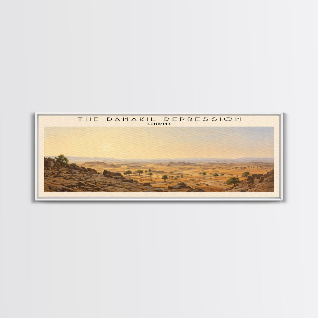 The Danakil Depression COUNTRY Travel Poster Print, Framed Canvas Print, COUNTRY Travel Art, Wood Framed Art, Wall Hanging, Home Decor