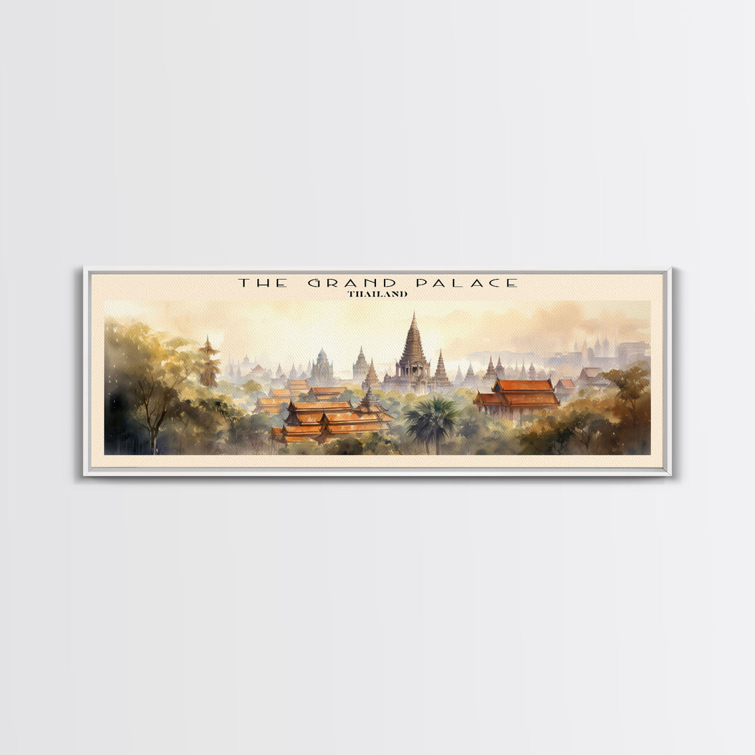 The Grand Palace Retro Style Travel Poster - Framed Canvas Print - COUNTRY Travel Decor | Vintage Style Home Decor - Travel Print - Wall Art