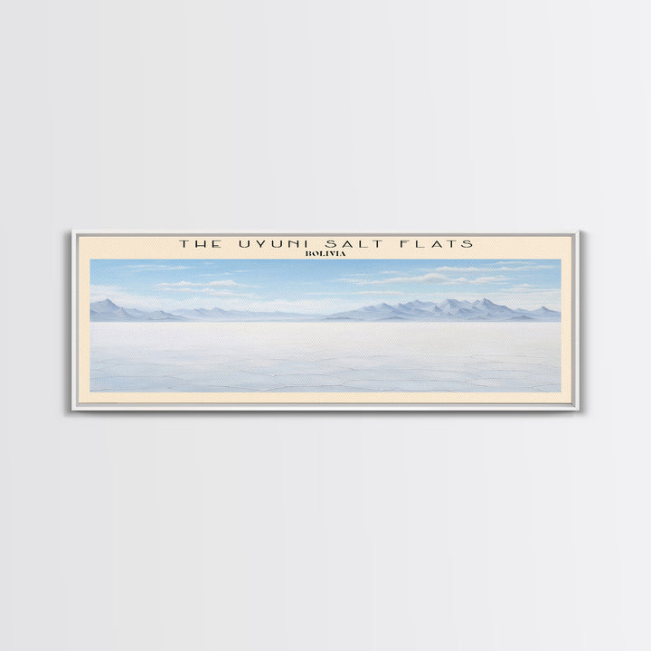 The Uyuni Salt Flats COUNTRY | Framed Travel Poster Canvas Print | Trendy Wall Art | Watercolor Painting | Living Room Art | Unique Art