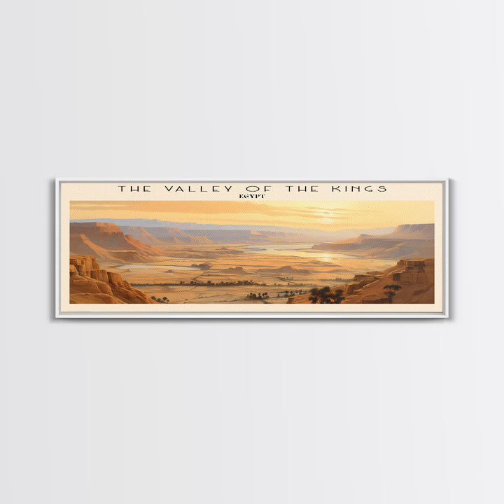 The Valley of the Kings Retro Style Travel Poster - Framed Canvas Print - COUNTRY Travel Decor | Vintage Style Home Decor - Travel Print - Wall Art