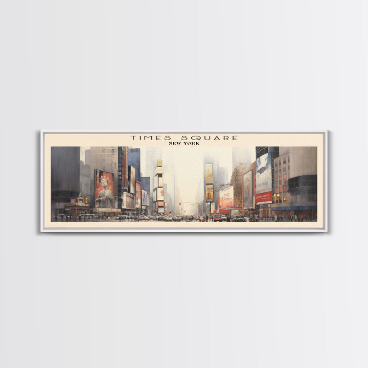 Times Square COUNTRY | Framed Travel Poster Canvas Print | Trendy Wall Art | Watercolor Painting | Living Room Art | Unique Art