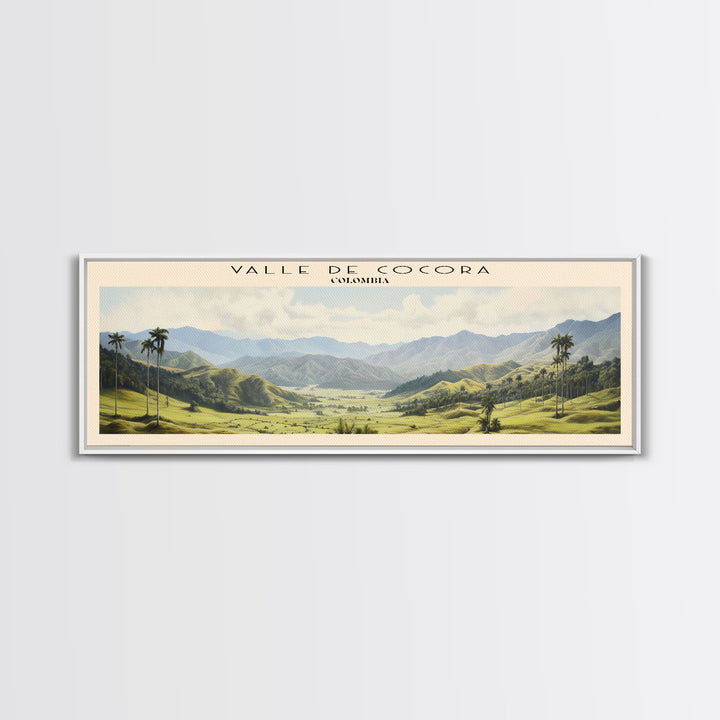 Valle de Cocora COUNTRY Travel Poster Print, Framed Canvas Print, COUNTRY Travel Art, Wood Framed Art, Wall Hanging, Home Decor