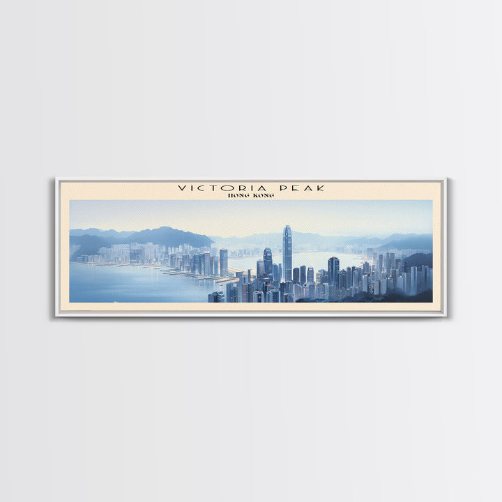 Victoria Peak COUNTRY Travel Poster Print, Framed Canvas Print, COUNTRY Travel Art, Wood Framed Art, Wall Hanging, Home Decor