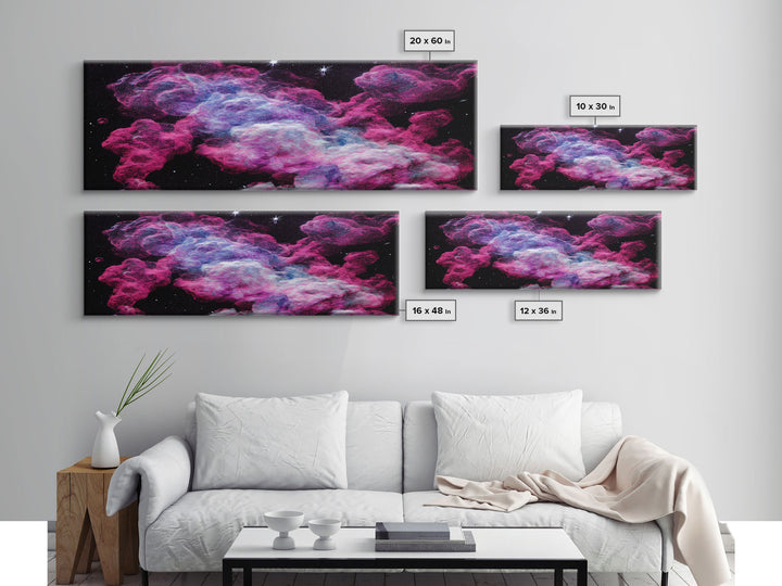 Beautiful Universe Space Art, Galaxy Print, Bubblegum Pink Art, Framed Canvas Print, Framed Wall Art