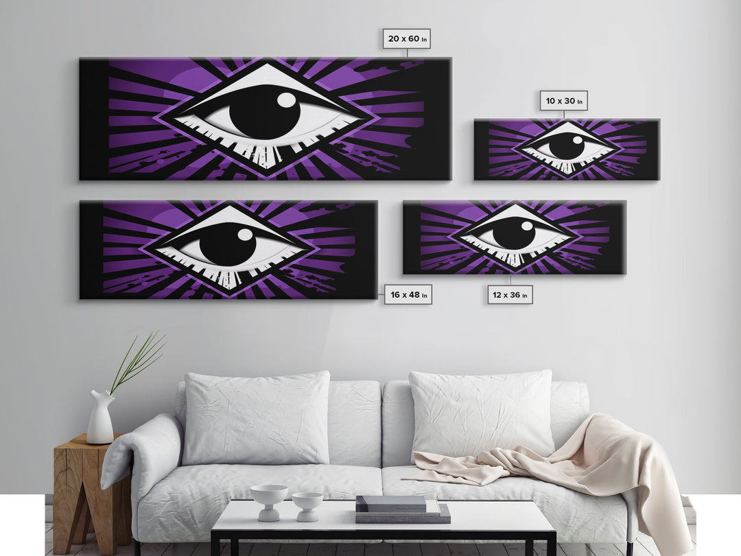 Violet All Seeing Eye Wall Art Print, Eye Canvas Art, Eye Of Horus Wall Art, Framed Art Print, Wall Decor, Panoramic, Wall Art, Canvas Print