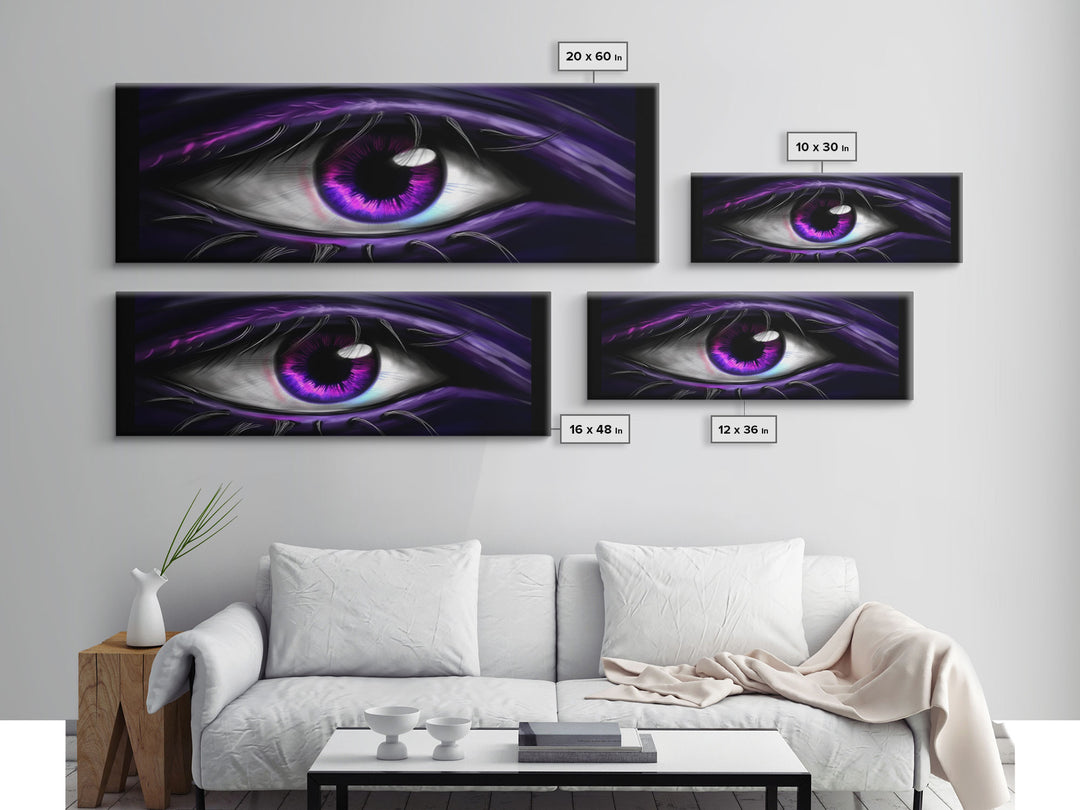 Violet Eye Art Print, Big Eye Art Painting, Canvas Print, Eye Canvas Art, Framed Art Print, Wall Decor, Panoramic, Wall Art, Canvas Print