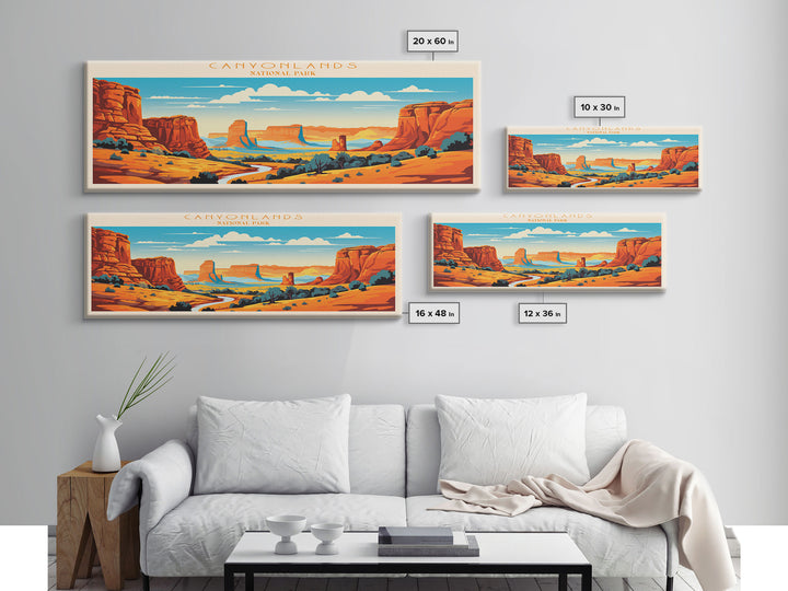 Canyonlands National Park, Panoramic Utah Travel Art, National Park Print, Minimalist Travel Art, Midcentury Modern Style Landscape