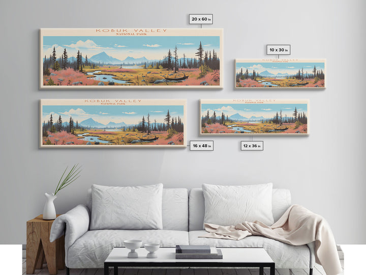 Kobuk Valley National Park, Panoramic Alaska Travel Art, National Park Print, Minimalist Travel Art, Midcentury Modern Style Landscape