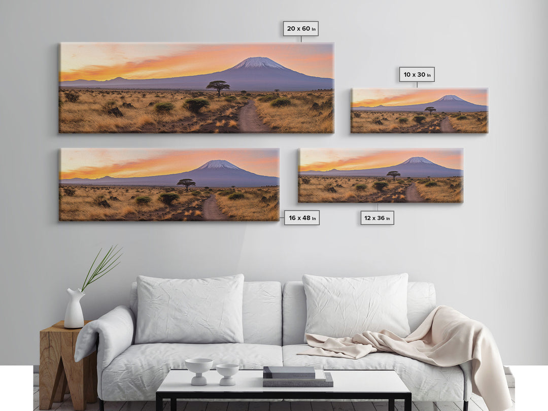 Panoramic Print of Mount Kilimanjaro Tanzania Extra Large Wall Art, Panoramic Wall Art, Panoramic Landscape Print, Landscape Photography