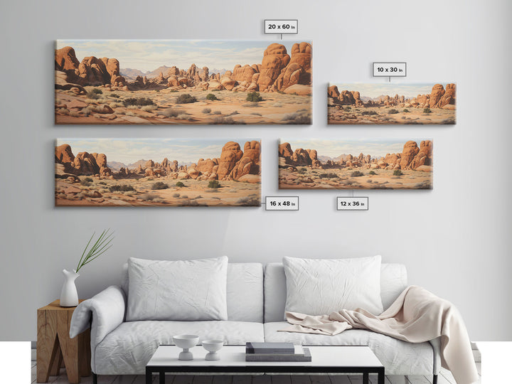 Arches National Park Poster, Utah, Extra Large Horizontal Wall Art, Watercolor Travel Print, Framed Canvas Print Wall Decor