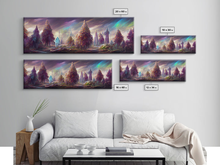 RPG Art, High Fantasy Forest Wall Art, Ready To Hang Canvas Print, Panoramic Art, Fantasy RPG Concept Art