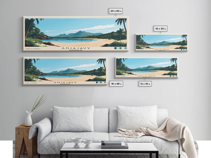 Anjajavy, Madagascar Panoramic Print, Vacation Gift, Madagascar Wall Art, Beach Painting, Beach Decor, Beach Or Lakehouse Art