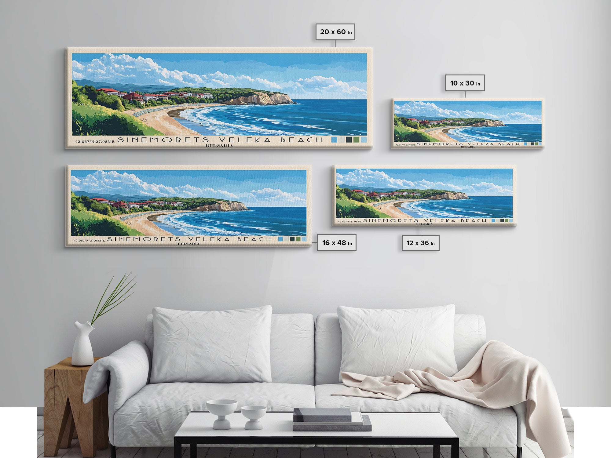 Sinemorets Veleka Beach, Bulgaria Panoramic Print, Vacation Gift, Bulgaria Wall Art, Beach Painting, Beach Decor, Beach Or Lakehouse Art