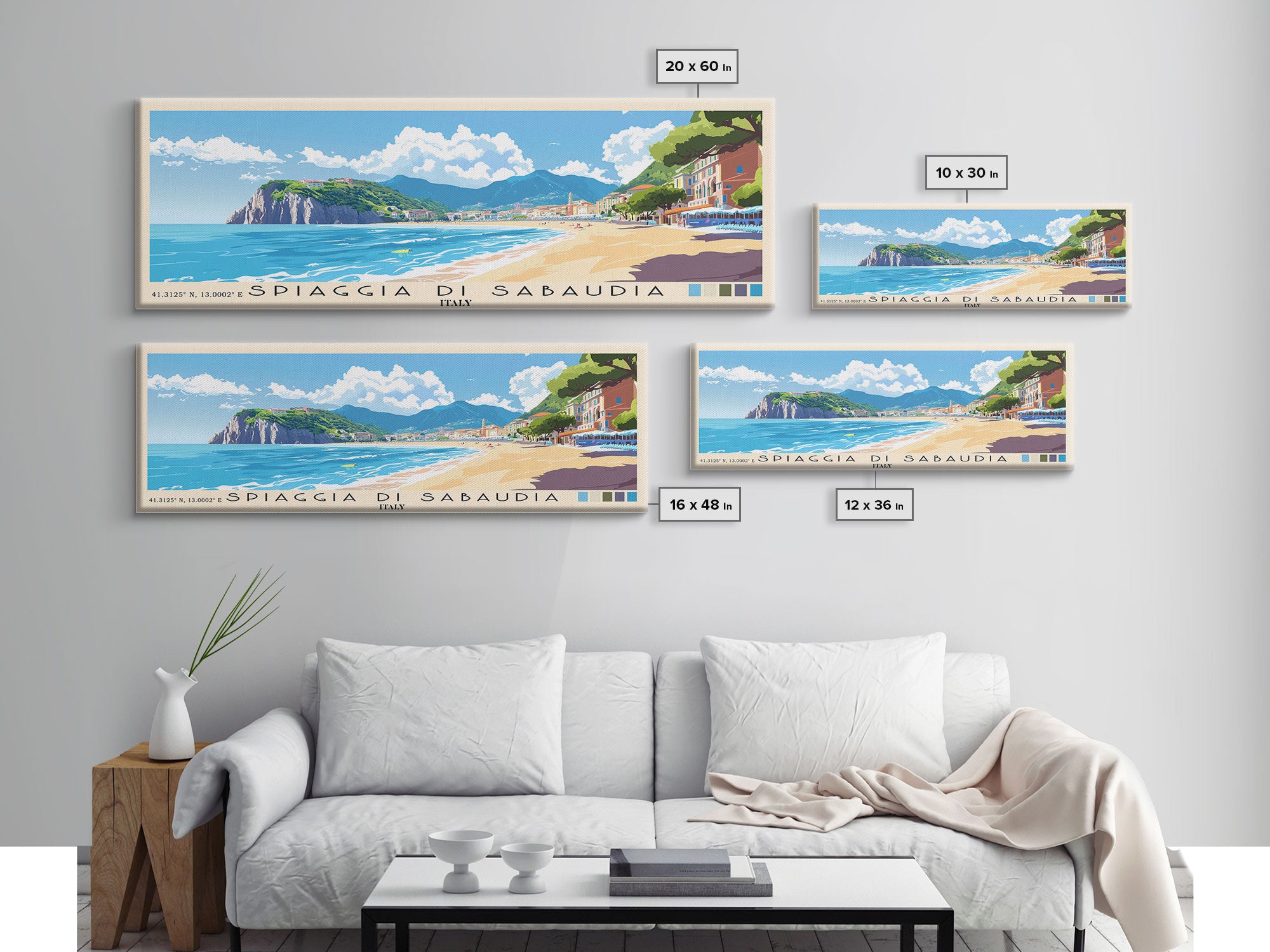 Spiaggia di Sabaudia, Italy Panoramic Print, Vacation Gift, Italy Wall Art, Vacation Wall Art, Vacatation Memories, Beach Decor, Beach Or Lakehouse Art