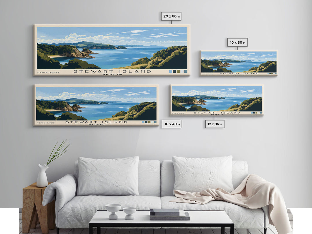 Stewart Island, New Zealand Panoramic Print, Vacation Gift, New Zealand Wall Art, Vacation Wall Art, Vacatation Memories, Beach Decor, Beach Or Lakehouse Art