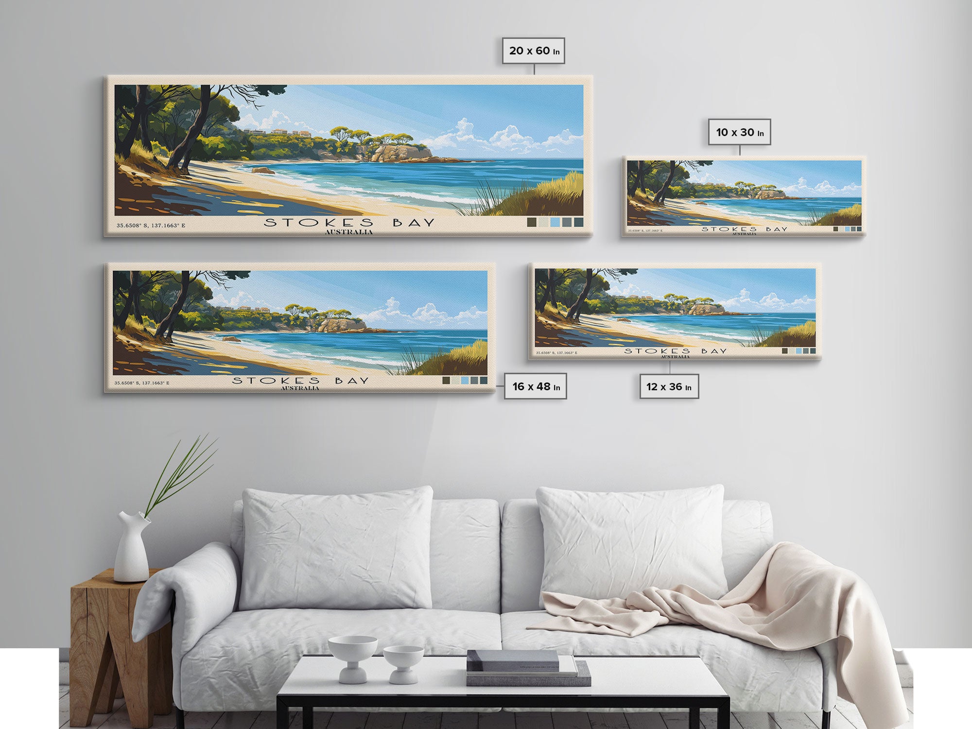 Stokes Bay, Australia Panoramic Print, Vacation Gift, Australia Wall Art, Beach Painting, Beach Decor, Beach Or Lakehouse Art