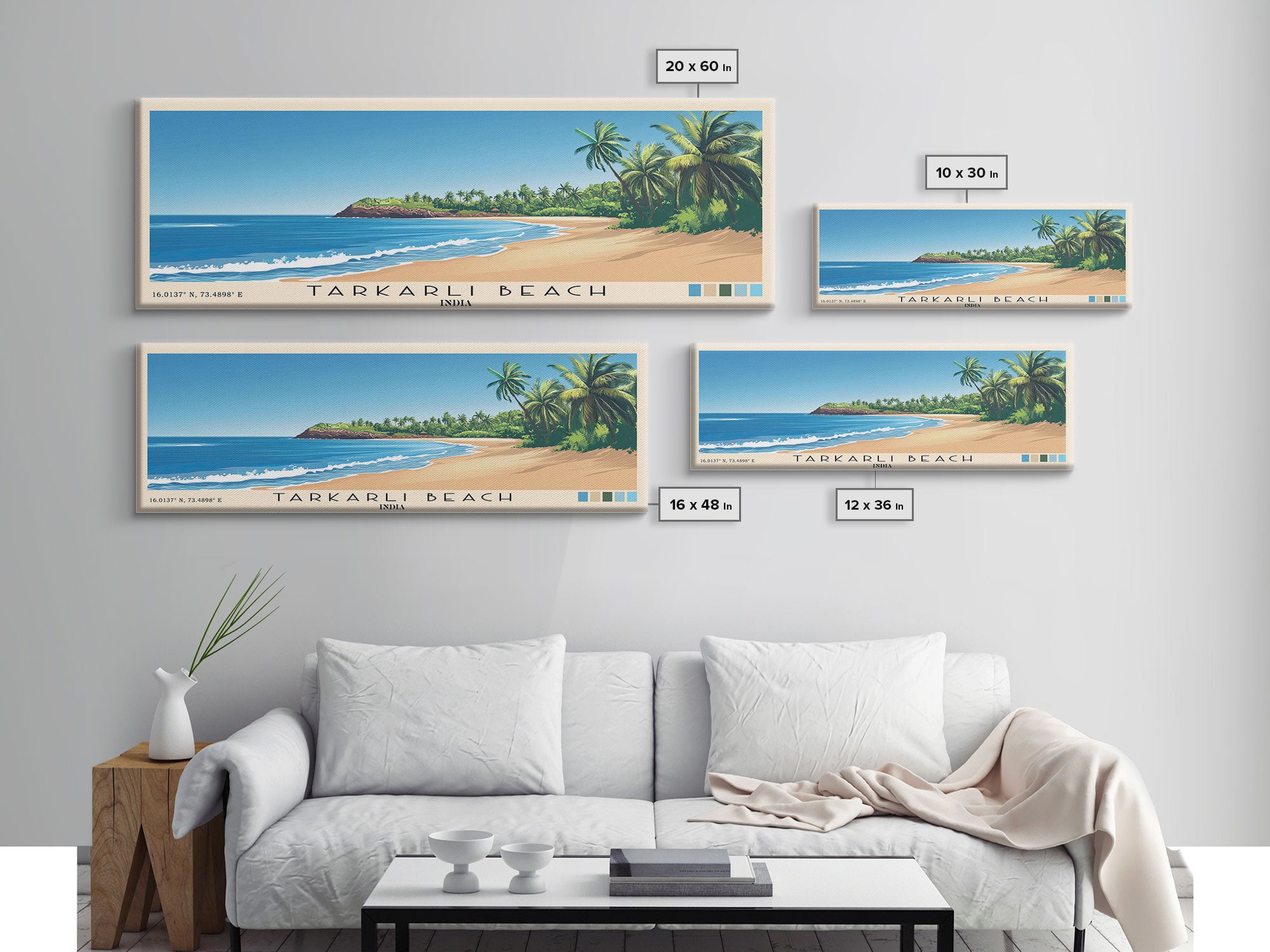 Tarkarli Beach, India Panoramic Print, Vacation Gift, India Wall Art, Vacation Wall Art, Vacatation Memories, Beach Decor, Beach Or Lakehouse Art