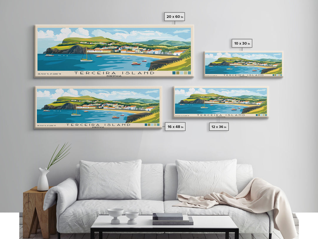 Terceira Island, Portugal Panoramic Print, Vacation Gift, Portugal Wall Art, Vacation Wall Art, Vacatation Memories, Beach Decor, Beach Or Lakehouse Art