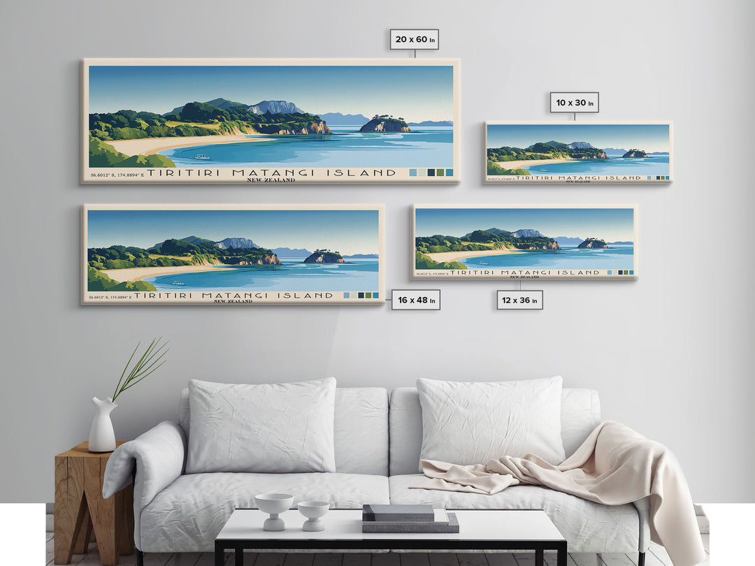 Tiritiri Matangi Island, New Zealand Panoramic Print, Vacation Gift, New Zealand Wall Art, Beach Painting, Beach Decor, Beach Or Lakehouse Art