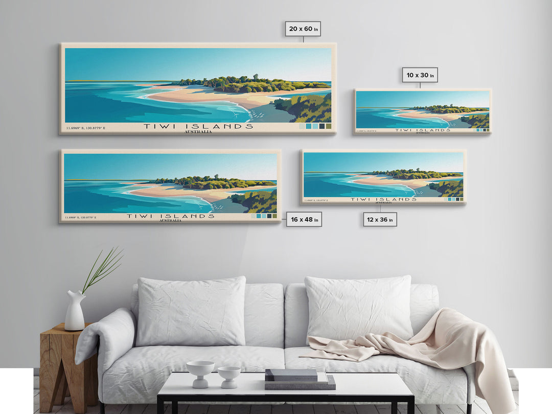 Tiwi Islands, Australia Panoramic Beach Print, Vacation Gift, Australia Wall Art, Beach Painting, Beach Decor, Beach Painting