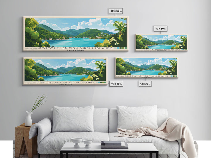 Tortola, British Virgin Islands , United Kingdom Panoramic Print, Vacation Gift, United Kingdom Wall Art, Beach Painting, Beach Decor, Beach Or Lakehouse Art