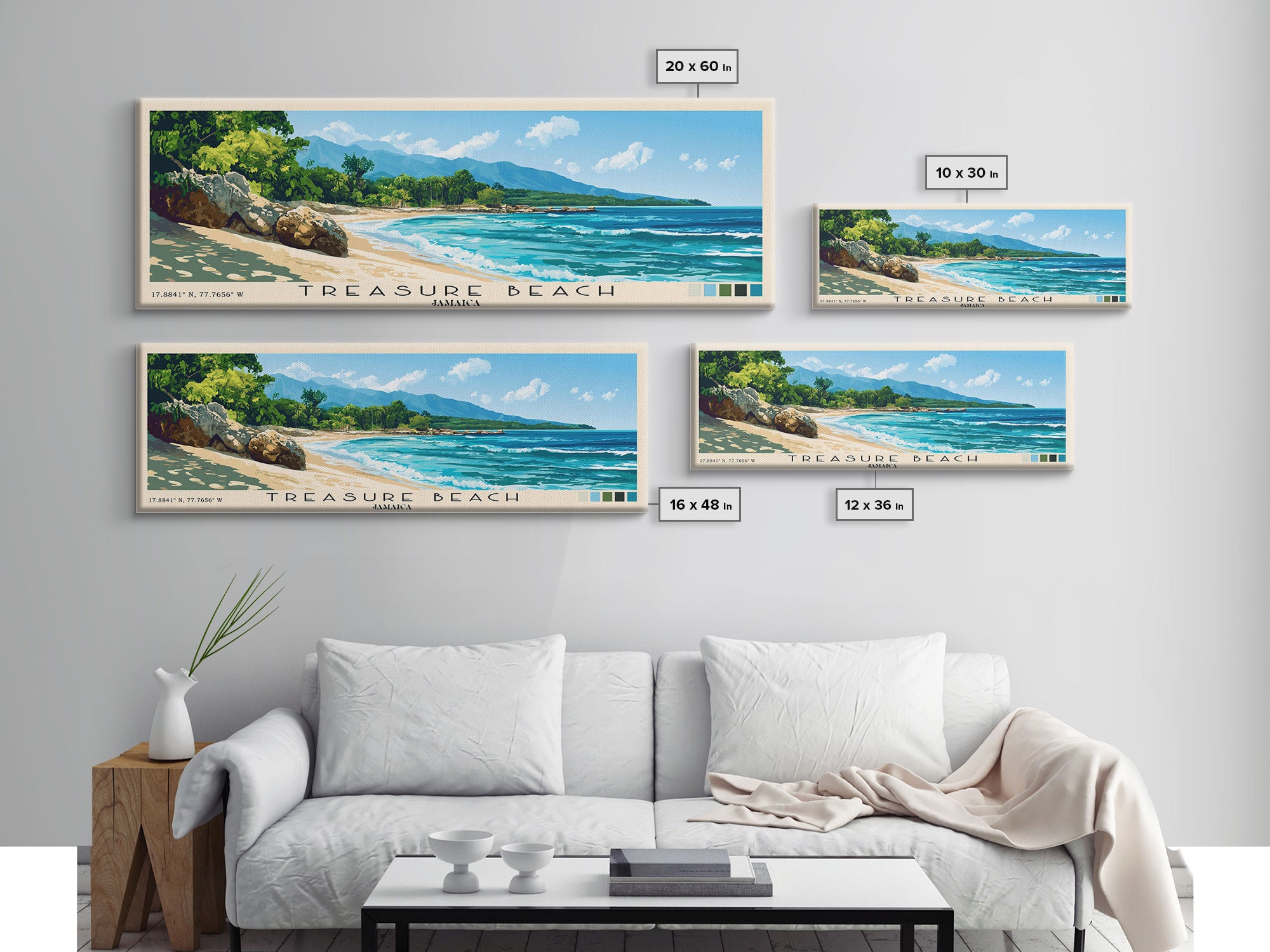 Treasure Beach, Jamaica Panoramic Print, Vacation Gift, Jamaica Wall Art, Vacation Wall Art, Vacatation Memories, Beach Decor, Beach Or Lakehouse Art