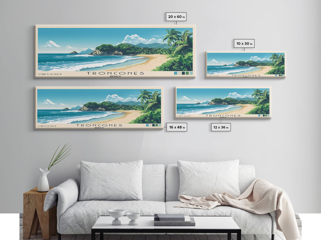 Troncones, Mexico Panoramic Print, Vacation Gift, Mexico Wall Art, Vacation Wall Art, Vacatation Memories, Beach Decor, Beach Or Lakehouse Art