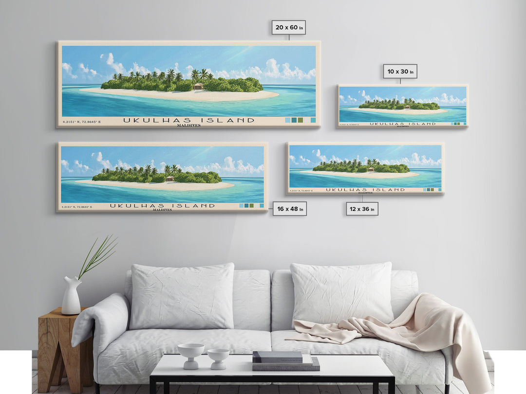 Ukulhas Island, Maldives Panoramic Print, Vacation Gift, Maldives Wall Art, Vacation Wall Art, Vacatation Memories, Beach Decor, Beach Or Lakehouse Art