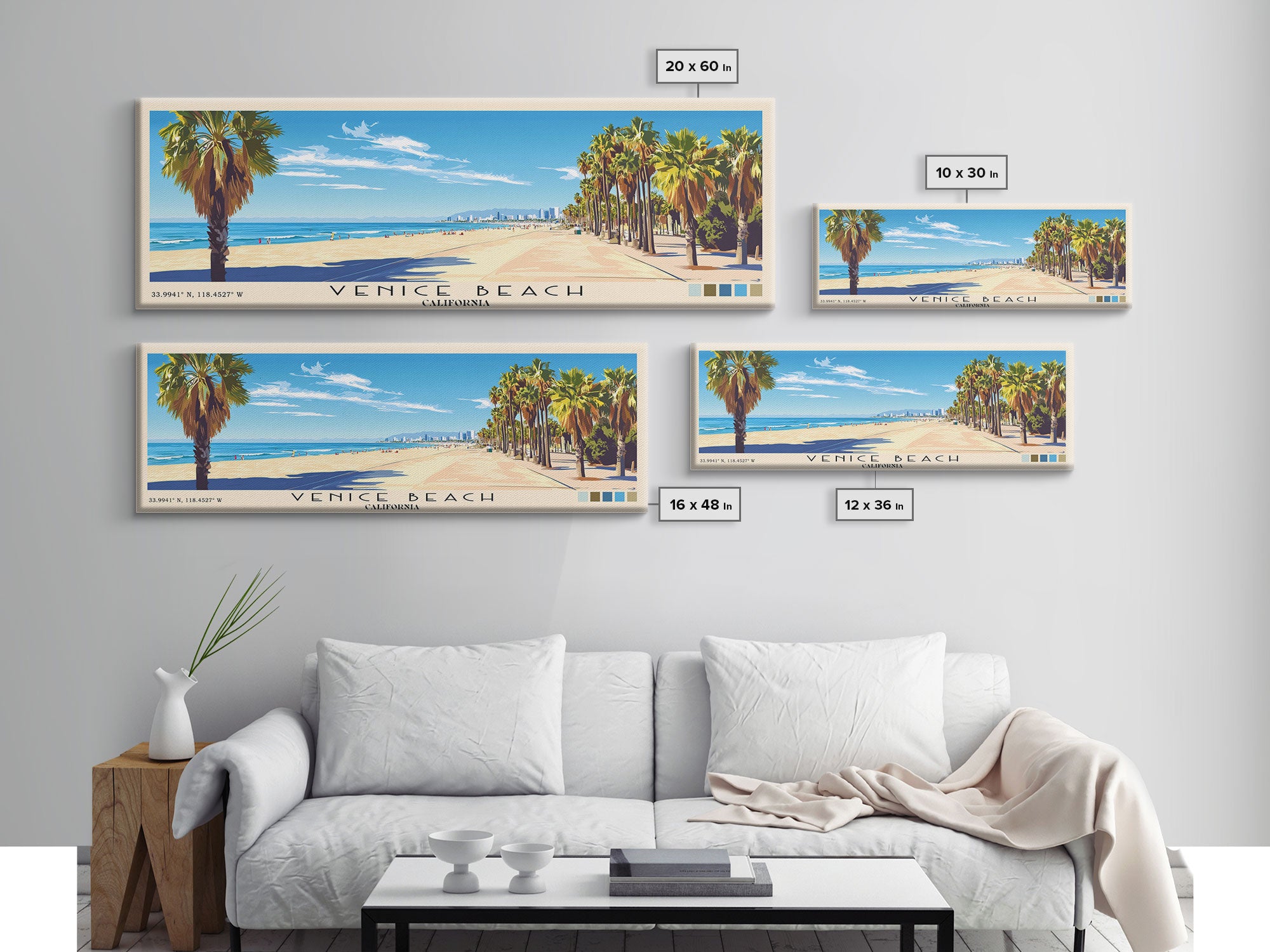 Venice Beach, California Panoramic Print, Vacation Gift, California Wall Art, Vacation Wall Art, Vacatation Memories, Beach Decor, Beach Or Lakehouse Art