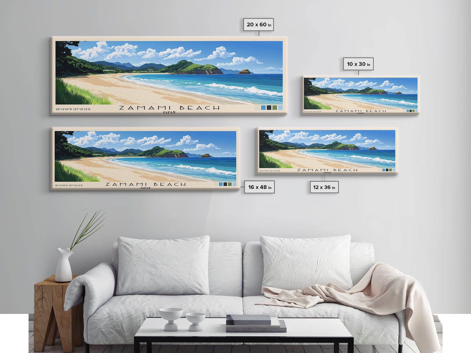 Zamami Beach, Japan Panoramic Print, Vacation Gift, Japan Wall Art, Vacation Wall Art, Vacatation Memories, Beach Decor, Beach Or Lakehouse Art