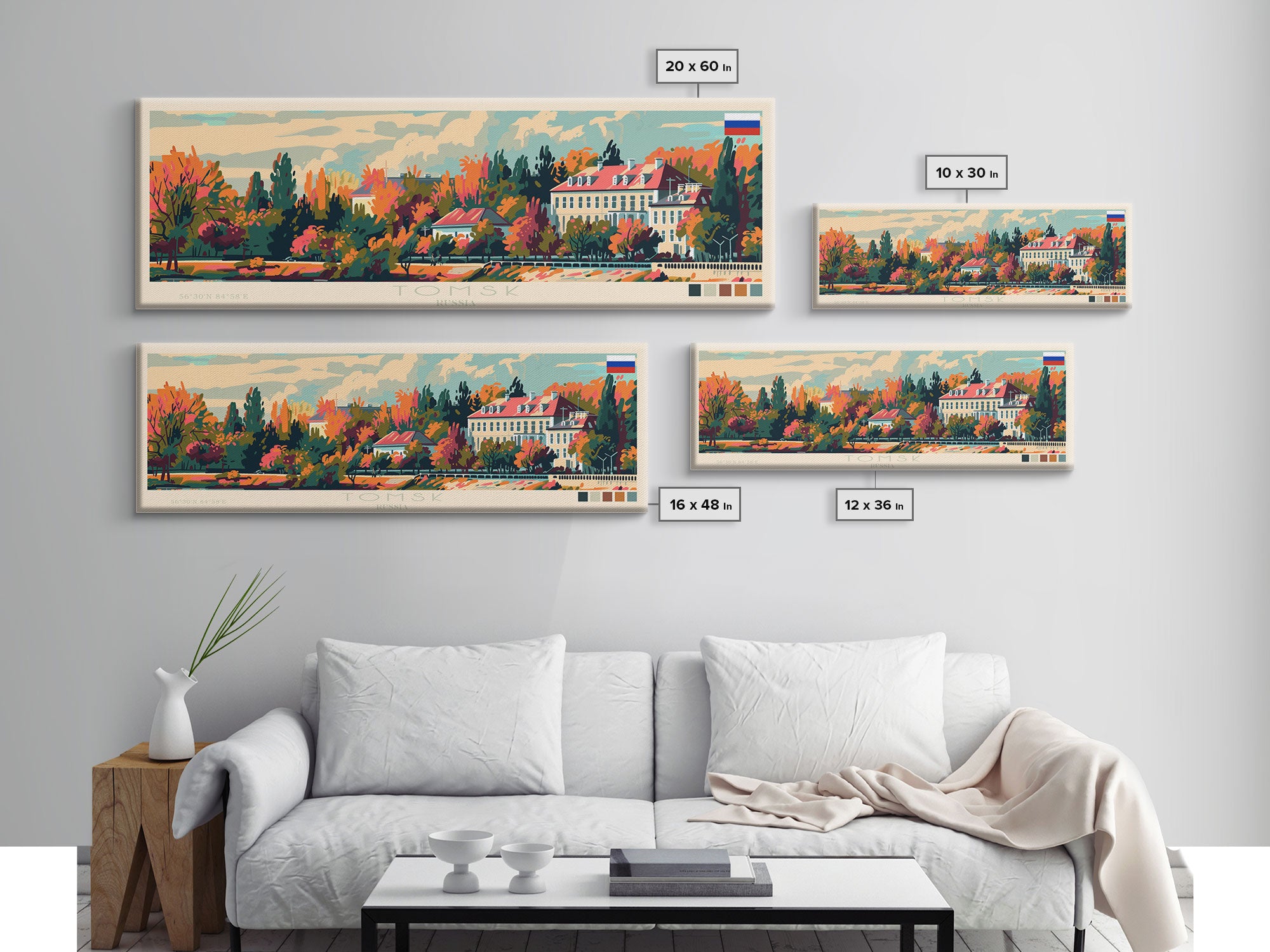 Tomsk Russia Wall Art, Panoramic Travel Poster, Panoramic Framed Canvas Print, City Wall Art, Wall Hanging Home Decor, Travel Art