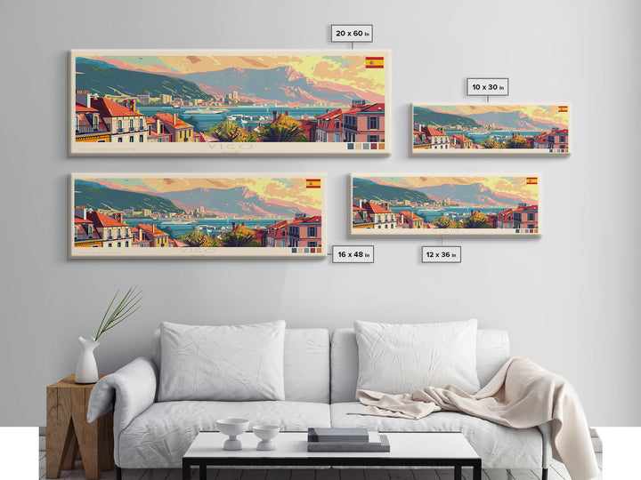 Vigo Spain Wall Art, Panoramic Travel Poster, Panoramic Framed Canvas Print, City Wall Art, Wall Hanging Home Decor, Travel Art