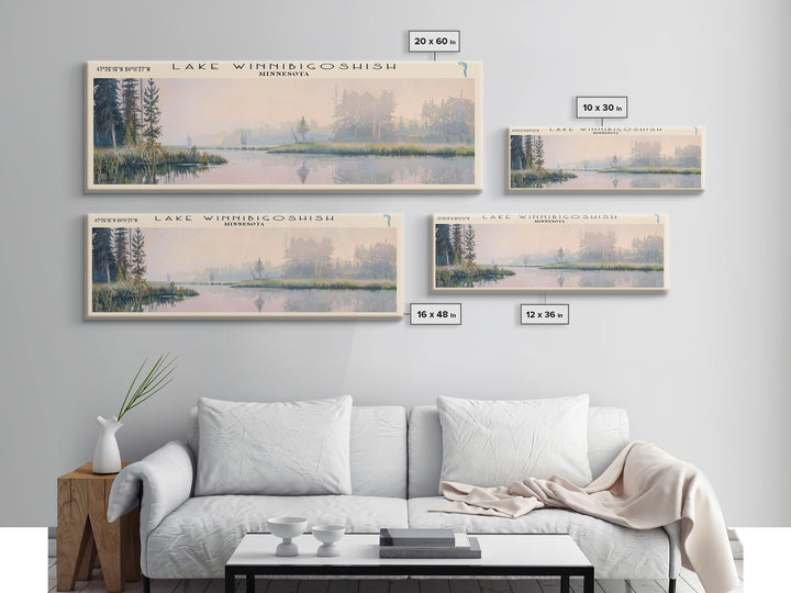 Winnipegosis Panoramic Wall Art, Framed Canvas Print, Lake House Decor, Travel Poster, Serene Landscape, Home Decor