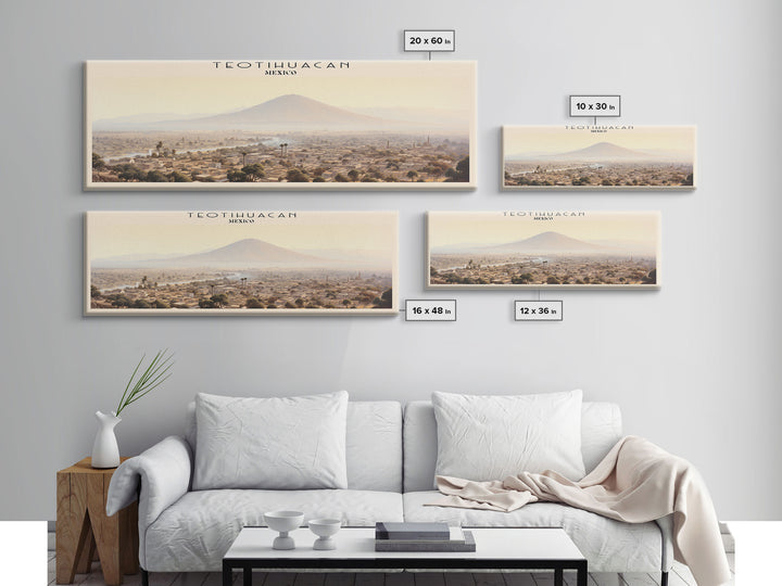 Teotihuacan COUNTRY | Framed Travel Poster Canvas Print | Trendy Wall Art | Watercolor Painting | Living Room Art | Unique Art