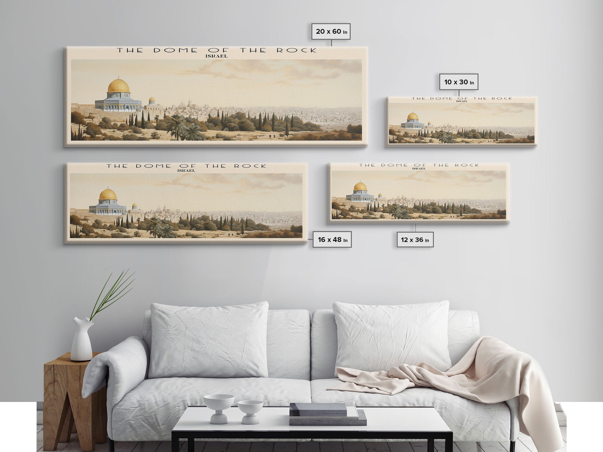 The Dome of the Rock COUNTRY | Framed Travel Poster Canvas Print | Trendy Wall Art | Watercolor Painting | Living Room Art | Unique Art