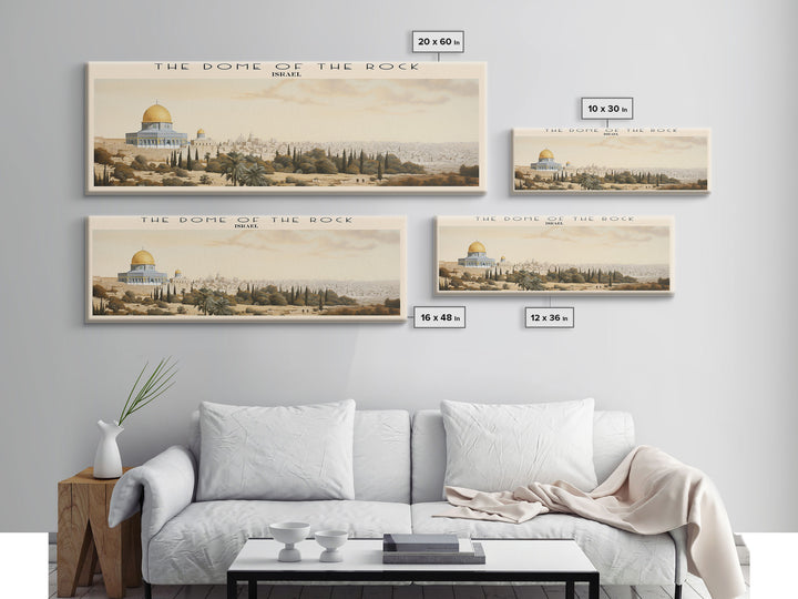 The Dome of the Rock COUNTRY | Framed Travel Poster Canvas Print | Trendy Wall Art | Watercolor Painting | Living Room Art | Unique Art