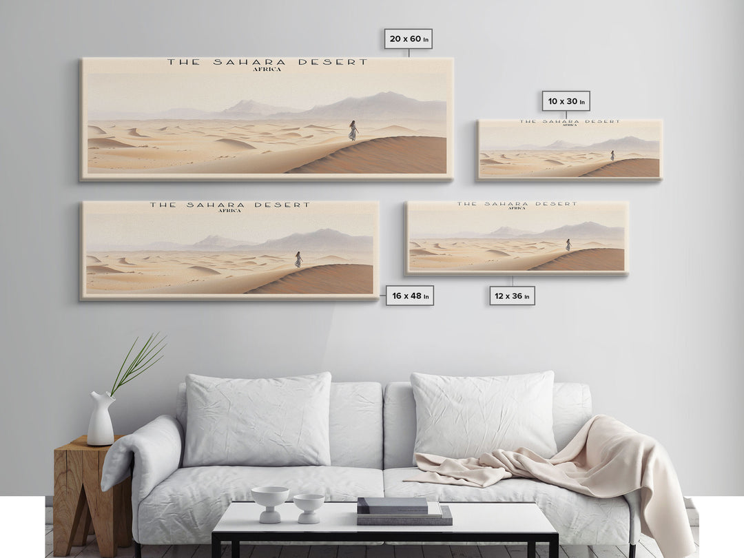 The Sahara Desert Framed Canvas Print Travel Poster | Wall Art | Home Decor | Gift For Travel Lover | Wall Hanging | Original Art