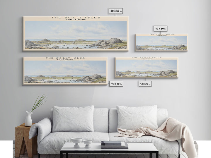 The Scilly Isles COUNTRY | Framed Travel Poster Canvas Print | Trendy Wall Art | Watercolor Painting | Living Room Art | Unique Art