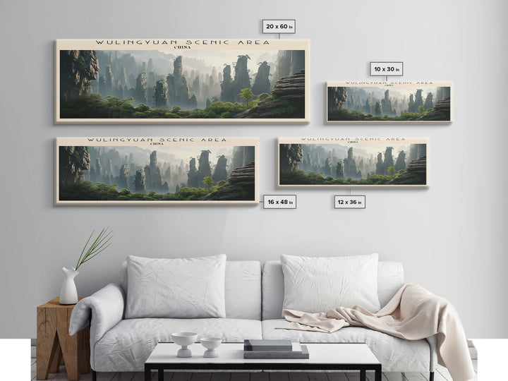 Wulingyuan Scenic Area Travel Poster Print, Framed Canvas Wall Art, Metal Wall Art, COUNTRY art, Gift For Him, Travel Wall Art, Travel Lover Gift