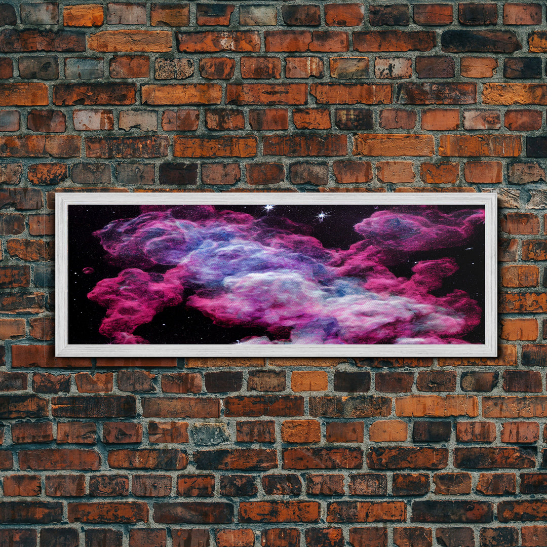 Beautiful Universe Space Art, Galaxy Print, Bubblegum Pink Art, Framed Canvas Print, Framed Wall Art