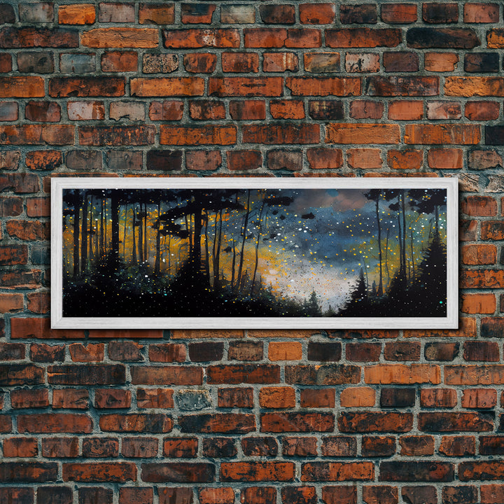 Wondrous Pine Tree Forest Wall Art, Framed Canvas Print, Original Oil Painting Canvas Print, Framed Wall Decor, Wood Frame Art