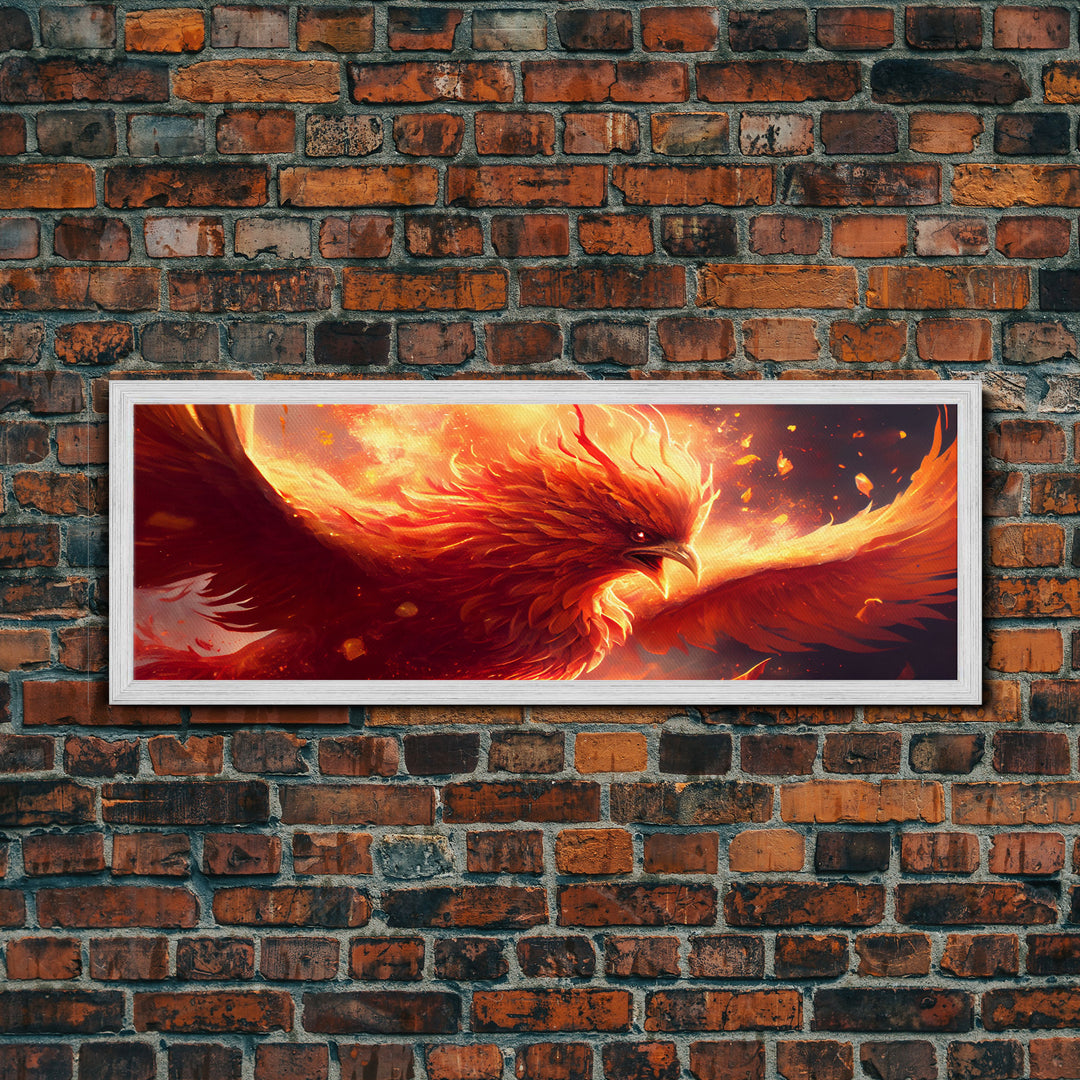 Panoramic Phoenix Canvas Print Of "Rebirth" - Rebirth Art - Framed Canvas Art - Framed Wall Art - Incredibly Beautiful Phoenix Decor