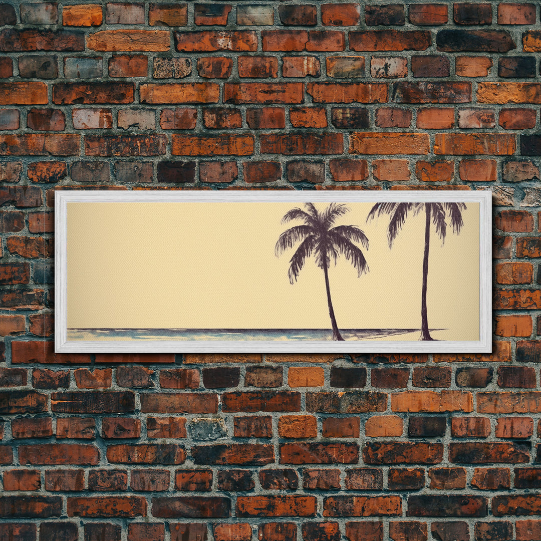 Minimalist Beach Canvas Art Print, Palm Trees, Tropical Beach, Canvas Wall Art Beach, Wall Decor, Panoramic, Wall Art, Canvas Print