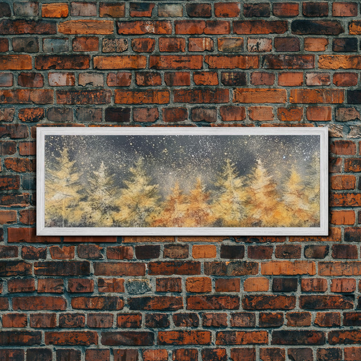 Abstract Forest Art, Abstract Trees Canvas, Snow In The Forest, Winter Wall Decor, Large Canvas Print, Panoramic, Wall Art, Canvas Print