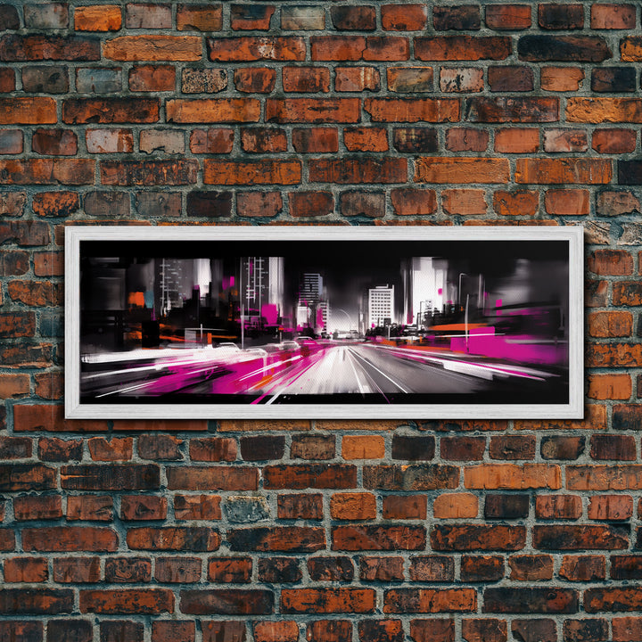 Abstract City Art Print, Abstract Framed Canvas Print, Skyscrapers, Urban Art Wall Decor, Wall Decor, Panoramic, Wall Art, Canvas Print