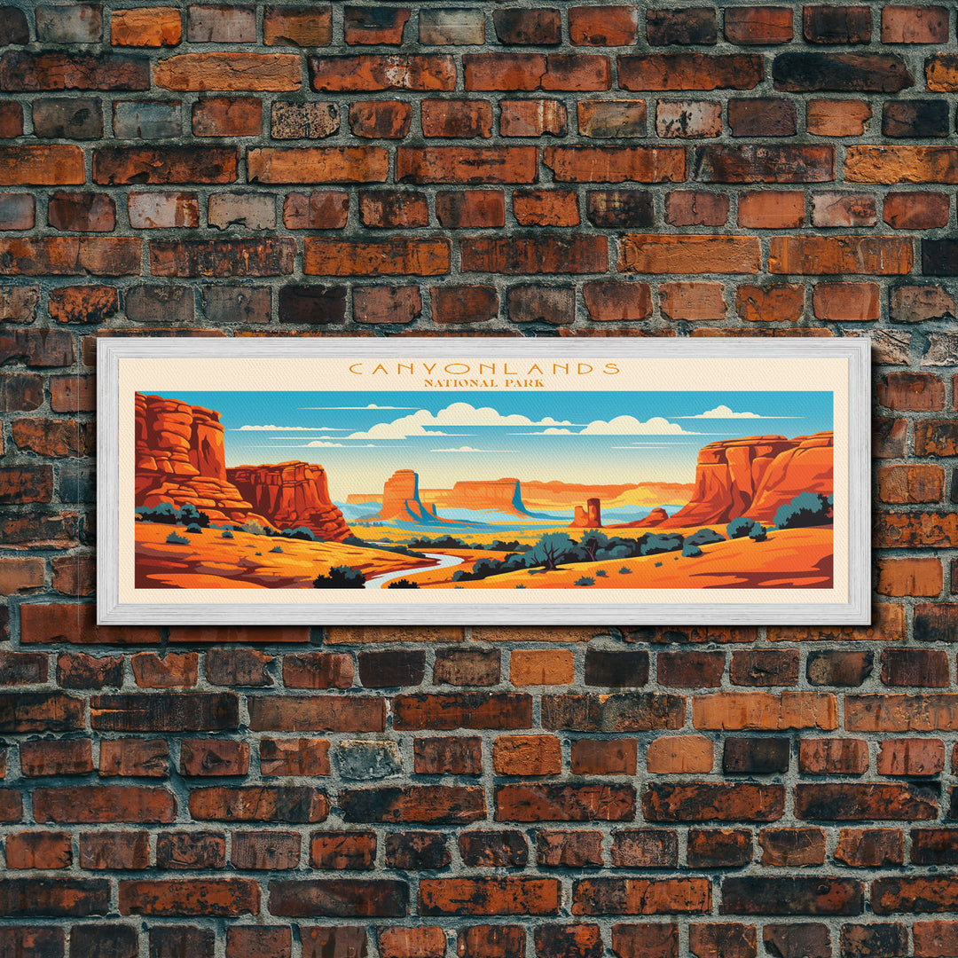 Canyonlands National Park, Panoramic Utah Travel Art, National Park Print, Minimalist Travel Art, Midcentury Modern Style Landscape