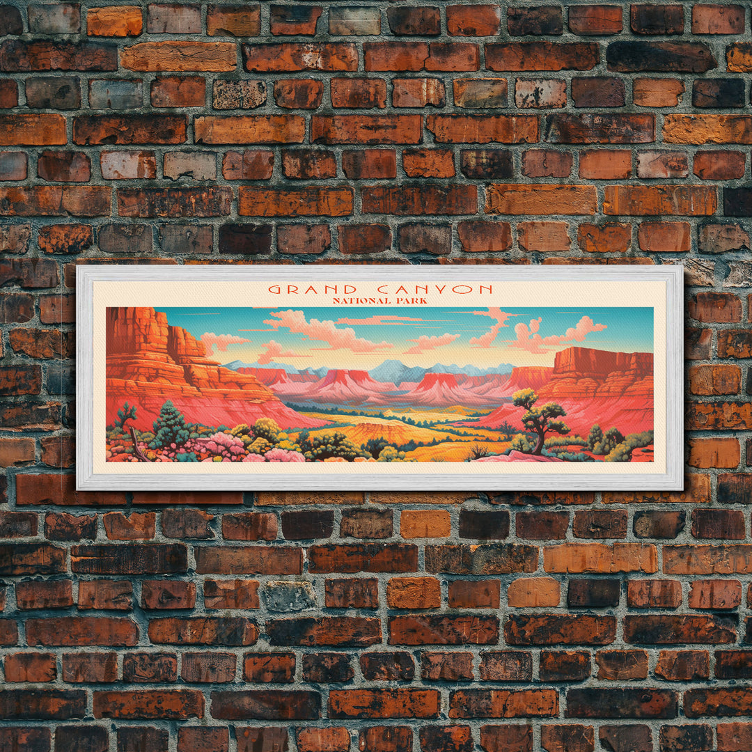 Grand Canyon National Park, Panoramic Arizona Travel Art, National Park Print, Minimalist Travel Art, Midcentury Modern Style Landscape