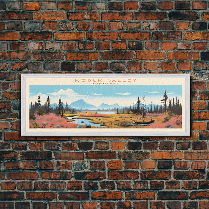 Kobuk Valley National Park, Panoramic Alaska Travel Art, National Park Print, Minimalist Travel Art, Midcentury Modern Style Landscape